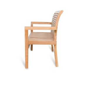 Banc de jardin en teck moderne et durable, style fauteuil à lattes pour patio, jardin et parc - Product Image 2