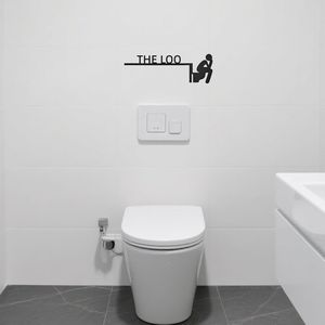 Humorous Metal Bathroom Topper Funny 13.8x4.7 Black Restroom Door Frame <b>Decor</b> the Loo-Wooden <b>Wall</b> Signs - Product Image 3