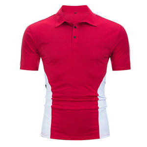 Chemises pour hommes de qualité supérieure, couleur unie, manches courtes, tissu tricoté respirant, coupe ajustée, décontractées, modernes, pour l'été - Product Image 1