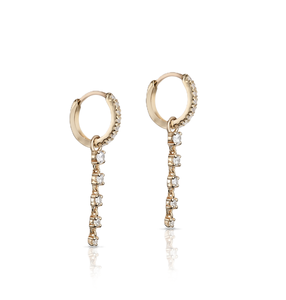 Pendientes de Moda con Borlas Largas, Estilo Moderno, Certificados por IGI, Oro Sólido de 10K, 14K, 18K, Diamantes Cultivados en Laboratorio, Pendientes de Aro con Diamantes Redondos - Product Image 4
