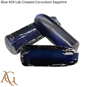 # 34 boules de saphir bleu corindon synthétique créé en laboratoire, fusion flamme, gemmes simulées, taillées et lapidaires - Product Image 1