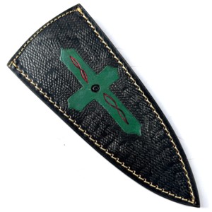 Funda de cuero pintada a mano de alta calidad, hecha en fábrica, para cuchillos de hoja fija. - Product Image 2