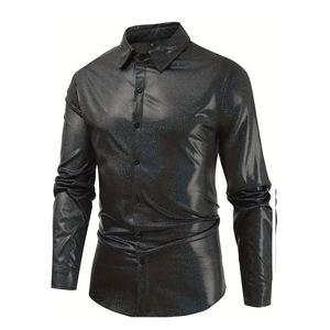 เสื้อเชิ้ตหนังผู้ชายขายดี ดีไซน์สั่งทำได้ ทรงโอเวอร์ไซส์ ทรงหลวม สไตล์สตรีทแวร์ ระบายอากาศได้ดี คอตั้ง - Product Image 3