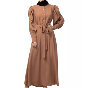 Abayas en gros de Dubaï, noires, brodées, en lin, pour femmes musulmanes, en mousseline de soie, à manches longues, maxi abaya traditionnelle, fabriquées au Pakistan - Product Image 4