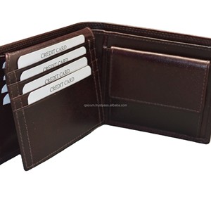 Portefeuille homme en cuir véritable marron, minimaliste, fin, à fermeture pliante, pour usage quotidien, court, en polyester, porte-cartes de crédit long, RFID - Product Image 4