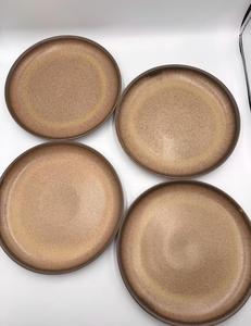 Assiette à dîner en céramique dégradée effet Brise Côtière, bord rustique chaud, finition brillante, vaisselle durable pour la maison moderne - Product Image 4