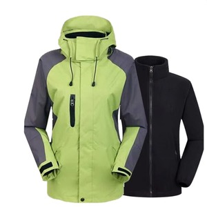 Veste 3 en 1 pour homme, imperméable, coupe-vent, doublure polaire amovible, capuche, hiver, ski, extérieur, bleu, vert, noir, OEM personnalisé - Product Image 1