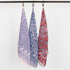 Pañuelo Cuadrado de Algodón con Estampado Artesanal Craftjaipur, Elegante y Multifuncional, para la Cabeza, el Cuello o las Manos, Estilo Bohemia - Product Image 5