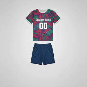 Maillot de football pour adulte, uniforme personnalisé pour équipe, 100% polyester, protection UV, appliqué, respirant, kit uniforme - Product Image 1