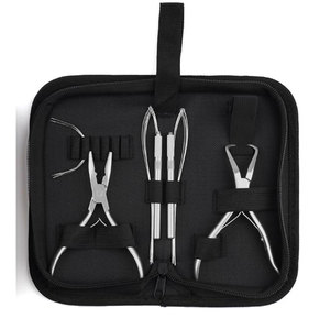 Hair Extension Pliers Kit with Stainless Steel Microlink Pliers Hair <b>Needle</b> Pulling Hook Beading Tool <b>Bead</b> Closer and Remover - Product Image 5