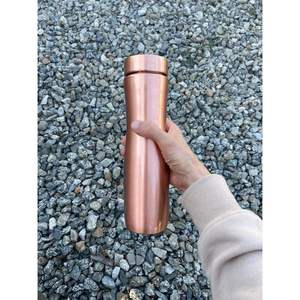 Minimalist <b>Brushed</b> Copper Water <b>Bottle</b> Smooth Finish Reusable Metal Drinking Flask Leakproof Everyday Hydration <b>Bottle</b> - Product Image 5