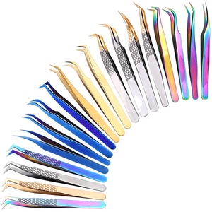 Zullo Industries Curved Eyelash Extension Tweezers Set of 5 Strong Stainless Steel Custom Color & Logo Volume Tweezers - Product Image 2