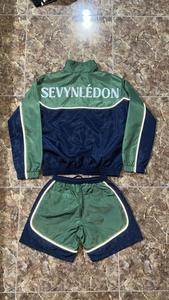 Custom Men's Shorts <b>Set</b> Zip up Reflective Windbreaker Jacket <b>Set</b> <b>Embroidery</b> Logo Nylon Waterproof Gradient Stripe Tracksuit - Product Image 2