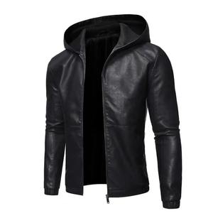 OEM Mens Leather <b>Hoodies</b> Premium Leather Hooded Jackets Built For Comfort Style And Daily Outdoor Wear - Product Image 2