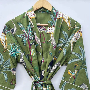 Cotton Printed Kimono Robe Dress Kimono Night Wear Dress Kimono Maternity Cotton Gown Bridesmaid Bathrobe Beautiful Kimono - Product Image 1