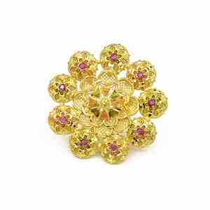 Bagues de fiançailles en or plaqué 14K, 18K, 24K, motif floral, style africain et Dubaï, pour la mariée, vente en gros - Product Image 1