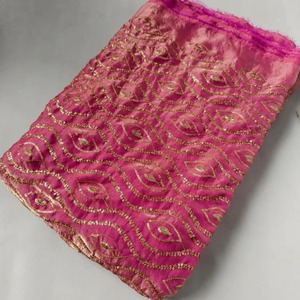 Tela de Seda Espacial con Lentejuelas Leriya y Bordado de Hilo Zari en Zigzag, Elegante y de Alta Gama, para Vestidos de Novia, Suministro Mundial - Product Image 5