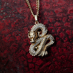 Hip Hop Dragon Pendant <b>Iced</b> <b>Out</b> Cubic Zircon Stones Men Jewelry Flying Mythical Creature Charm Gold Silver Bling Cuban <b>Chain</b> - Product Image 1