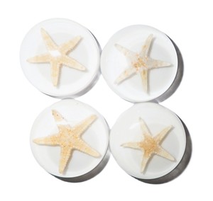 Estrella de Mar, Espécimen Real, Cabujón de Plástico Redondo de 25x25 mm, Base Plana Blanca para Manualidades y Joyería - Product Image 4
