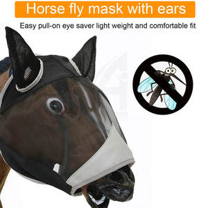 Máscara antimoscas para montar a caballo, de malla y poliéster, cómoda y ligera, de Alexandria Industries, la más vendida. - Product Image 2