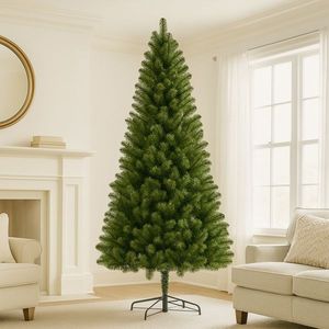 Albero di Natale Artificiale Verde Classico Non Illuminato da 2,13 m con 775 Punte in PET e Robusto Supporto da Tavolo in Metallo, Rami Completamente in PVC - Product Image 2