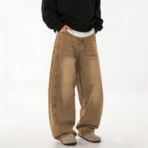 Jeans larges pour hommes, coupe ample, en denim délavé vintage, style streetwear hip-hop, fournisseur en gros - Product Image 3