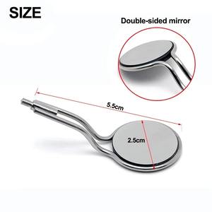 Miroir buccal dentaire double face de haute qualité avec poignée, anti-buée, en rhodium, réutilisable - Product Image 3