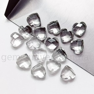 Cuarzo de Cristal Natural en Forma de Corazón, Gema Facetada de 6mm, Colgante de Corazón Tallado a Mano, Precio al por Mayor, Joyería a Granel - Product Image 3