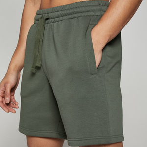 Men's Beige Drawstring <b>Shorts</b> With Skull Print Front Logo Mid Waist Cotton Knitted Casual Style - Product Image 3