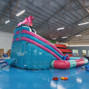 Scivolo d'Acqua Gonfiabile da Giardino con Piscina, Design Fenicotteri, Castello Gonfiabile <span class=keywords><strong>per</strong></span> Bambini e Famiglie, Divertimento Estivo all'Aperto, Parco Acquatico - Product Image 4
