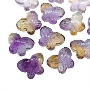 Piedras preciosas de ametrino natural talladas en forma de mariposa de 14x10 mm para la fabricación de joyas, cuentas para colgantes, proveedor mayorista a granel de la India. - Product Image 1
