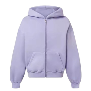 2026 Sweat à capuche zippé pour homme, sans capuche, en polaire sherpa vierge, coupe oversize, grandes tailles, personnalisable avec logo brodé, fabrication usine - Product Image 1