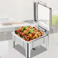 Chauffe-plats pour buffet d'hôtel en acier inoxydable pour traiteur nouveau design d'ensemble de buffet de chauffe-plats de luxe