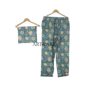 Pyjama pour femmes de haute qualité, nouveau design, manches longues, imprimé floral, tissu en coton, doux et respirant - Product Image 3