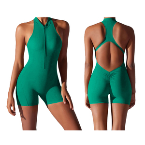 Conjuntos Deportivos de Dos Piezas para Mujer, Fabricados en Pakistán, Bodysuits, Jumpsuits, Leggings para Gimnasio, Shorts de Yoga, Color Sólido - Product Image 2