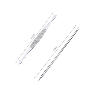 Professional 3 Piece Stainless Steel Blackhead Remover Kit Facial Pore Cleaner Acne Extraction Beauty Tool Set - Product Image 1