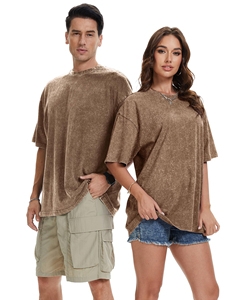 เสื้อยืดวินเทจผู้ชาย ทรงโอเวอร์ไซส์ ผ้าฟอกสี 280 กรัม คอวีแบบดรอปโชว์เดอร์ แขนสั้น สีพื้น ยูนิเซ็กส์ - Product Image 5