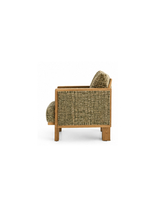 Modern Upholstered <b>Armchair</b> Wool Fabric Solid Teak <b>Wooden</b> Legs Scandinavian Design Living Room Furniture - Product Image 2