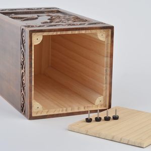 Handmade Wooden Engraved Urn <b>for</b> Human Bone <b>Ashes</b> 250lbs Adult Male Female with Satin Bag Hummingbird Cremation urns <b>Box</b> - Product Image 5