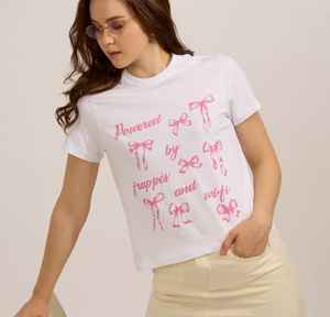 Camiseta Blanca de Algodón para Mujer, Corte Regular, Transpirable, Estampada, Verano, Informal, con Estampado de Lazo - Product Image 6