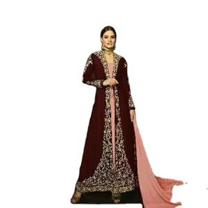 Novedad especial para adultos, último mes de Eid y Ramzan, vestido largo con conjunto Dupatta a juego en tamaño y color disponibles - Product Image 1
