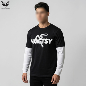 เสื้อยืดฮิปฮอปแขนยาวสไตล์วินเทจคุณภาพสูงสุด พิมพ์ลายสองด้าน แขนเสื้อสองชั้น - Product Image 3