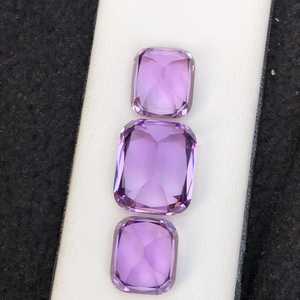 Lavender Amethyst Gemstone Set Brazilian <b>Cushion</b> Cut Natural Loose Stones High Quality February Birthstone Jewelry Gem Wholesale - Product Image 2
