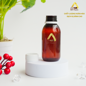Conception personnalisée 100ml ambre PET bouteille avec bouchon à vis pour médicament liquide sirop pilule emballage direct de l'usine OEM du Vietnam - Product Image 2