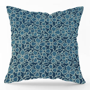 Housse de coussin en coton doux indigo, imprimée à la main, décorative pour la maison - Product Image 6