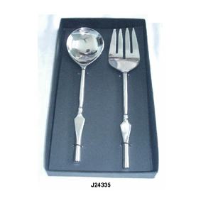 Ensemble de service à salade en acier poli miroir 2pcs vaisselle de style rectangulaire pour le dîner ustensiles de cuisine - Product Image 3