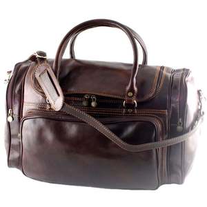 กระเป๋าเดินทางหนังแท้ดีไซน์คลาสสิกสไตล์วินเทจ  กระเป๋าถือสุดสัปดาห์สำหรับผู้ชายและผู้หญิง  ความจุขนาดใหญ่  กระเป๋าเดินทางแบบมีซิป - Product Image 5