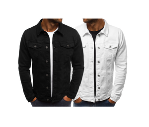 เสื้อแจ็คเก็ตเดนิมทรงสลิมฟิตคุณภาพสูงสำหรับผู้ชาย พร้อมปกตั้งและลายตัวอักษร บริการ OEM ผ้าไม่ถักทอ - Product Image 6