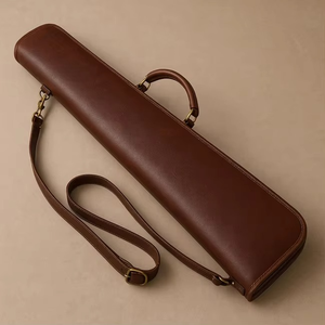Housses de fusil de chasse en cuir de couleur unie, design simple, prix de gros imbattables, étui à fusil de haute qualité en cuir. - Product Image 2
