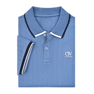 Custom Logo Mens Polo Shirt Wholesale Bulk OEM Pique Knit Tipped Collar Short Sleeve Embroidery Polo Shirts - Product Image 3